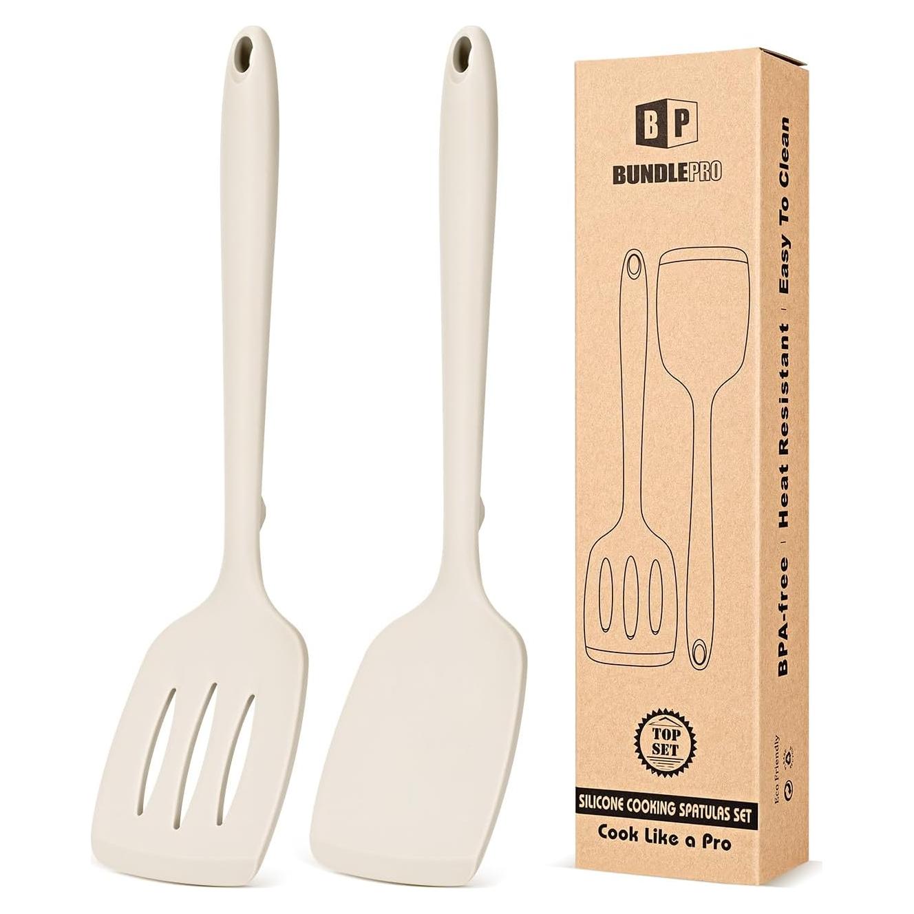 Juego de 2 Espátulas de Silicona BUNDLEPRO Antiadherentes