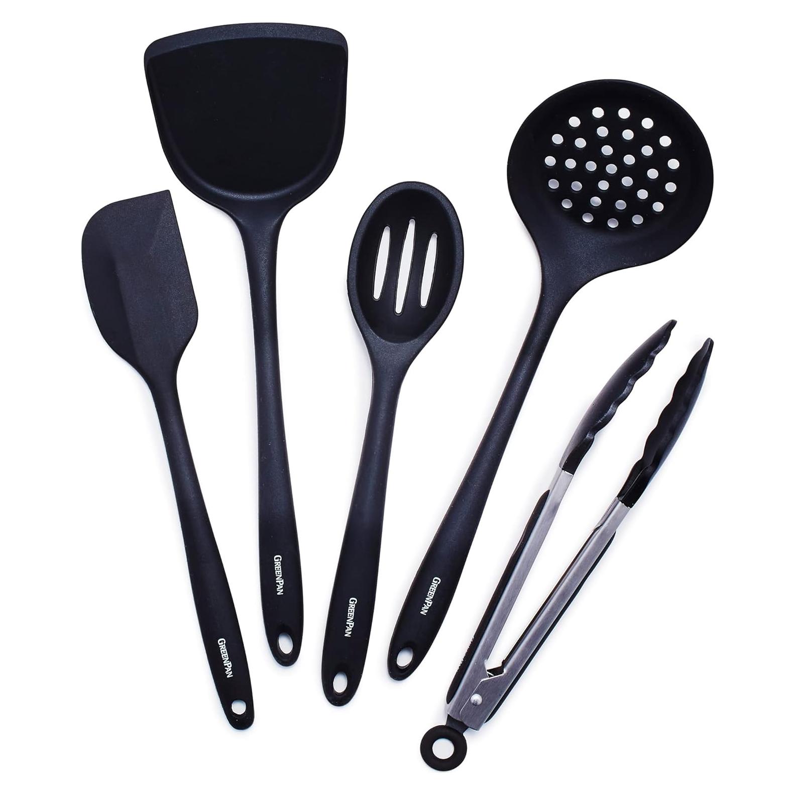 Juego de Utensilios de Cocina 5 Piezas GreenPan Silicona Negra