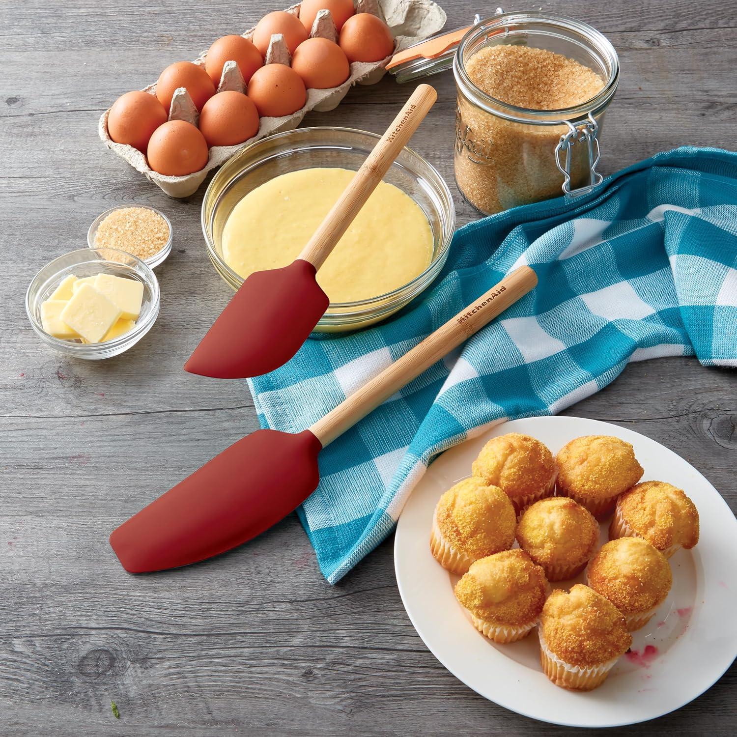 Juego de Espátulas de Bambú KitchenAid 2 Piezas Rojo