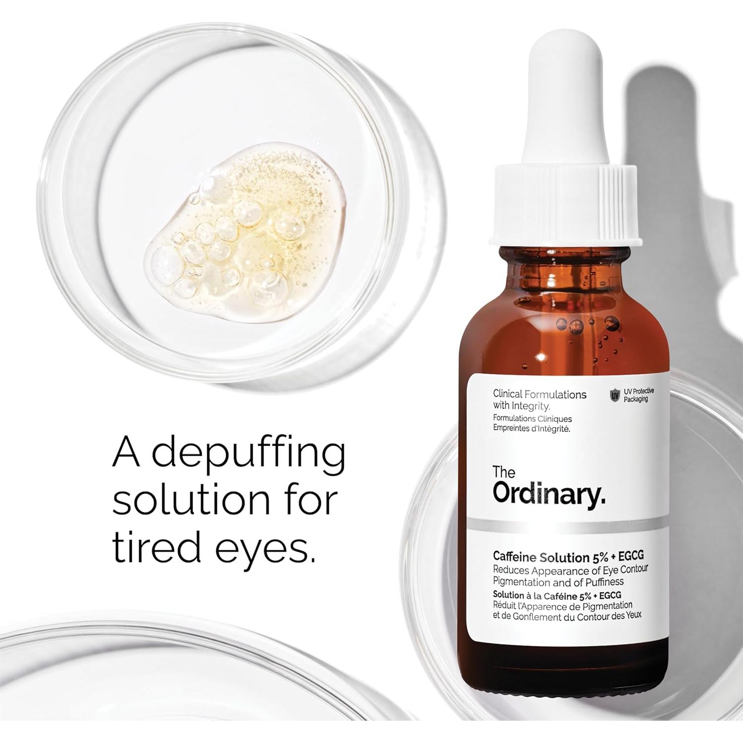 Conjunto de Sérums The Ordinary - Ácido Hialurónico, Niacinamida y Cafeína