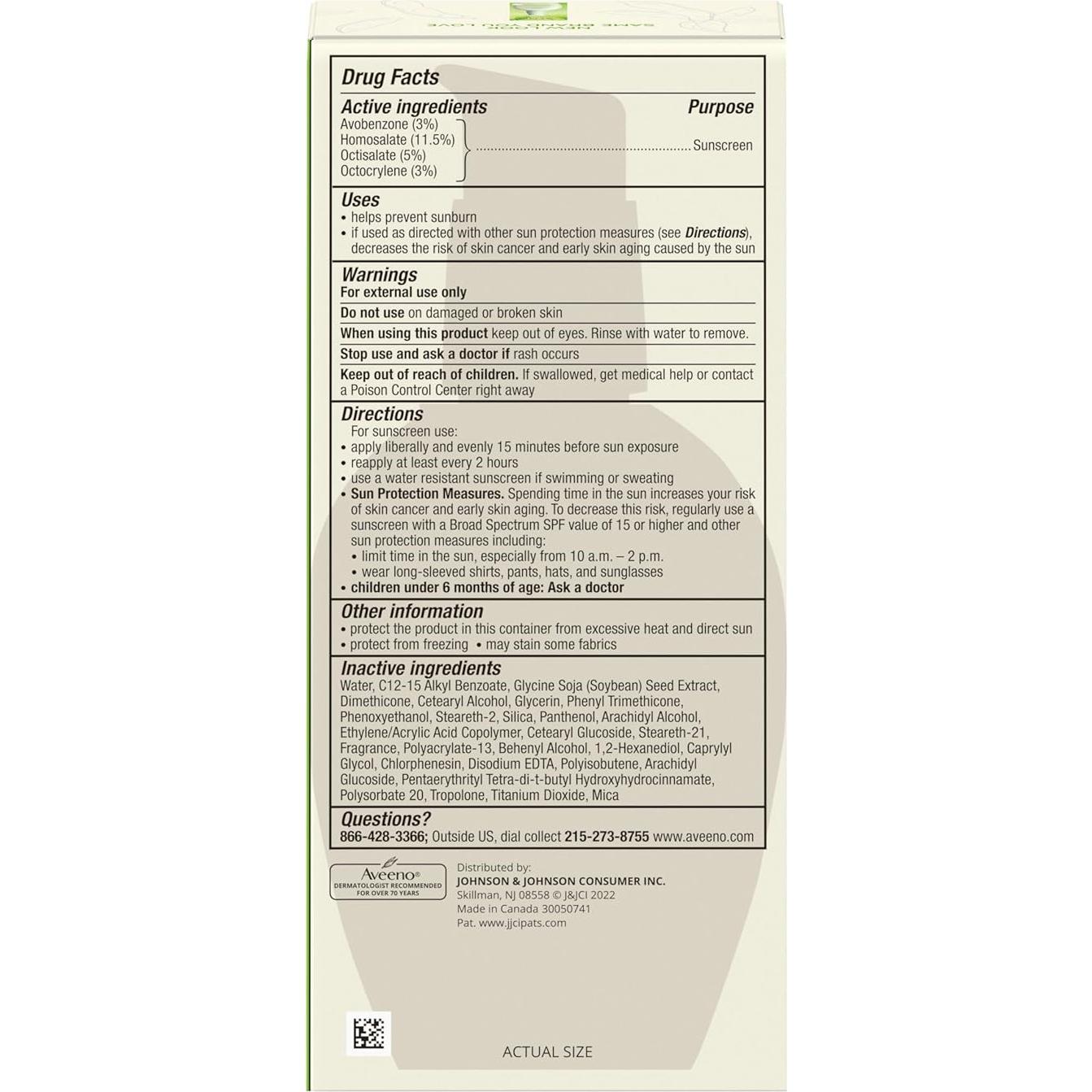 Paquete de Cuidado de la Piel Aveeno - Hidratante Facial SPF 15 118 ml + Crema 22 g