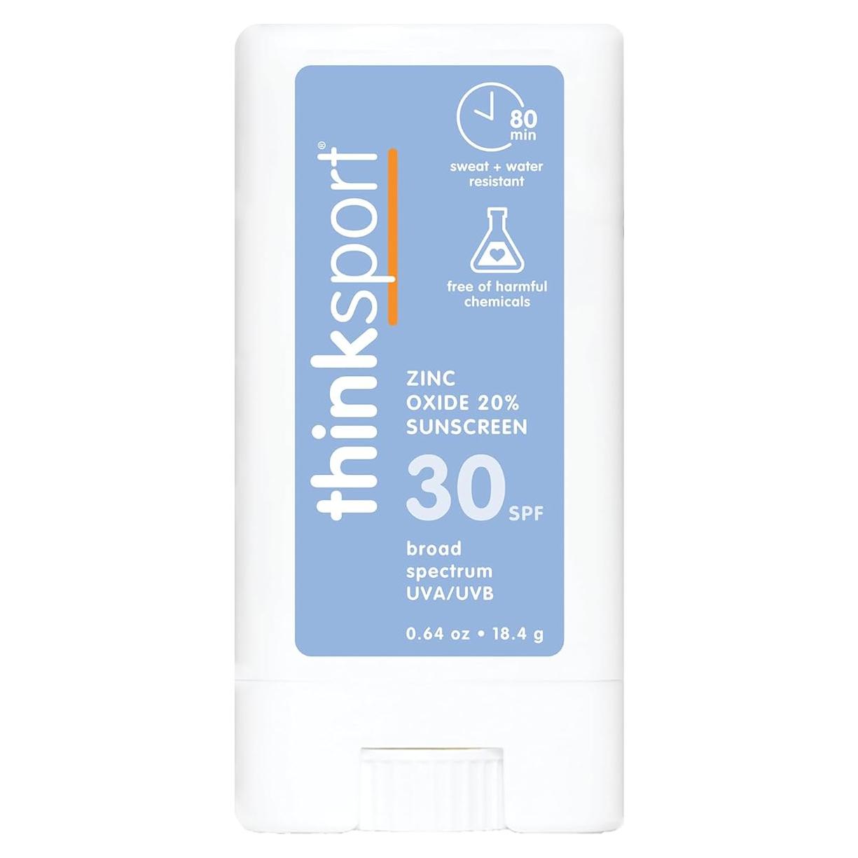 Thinksport Protector Solar Mineral SPF 30 en Barra 18g - Resistente al Agua
