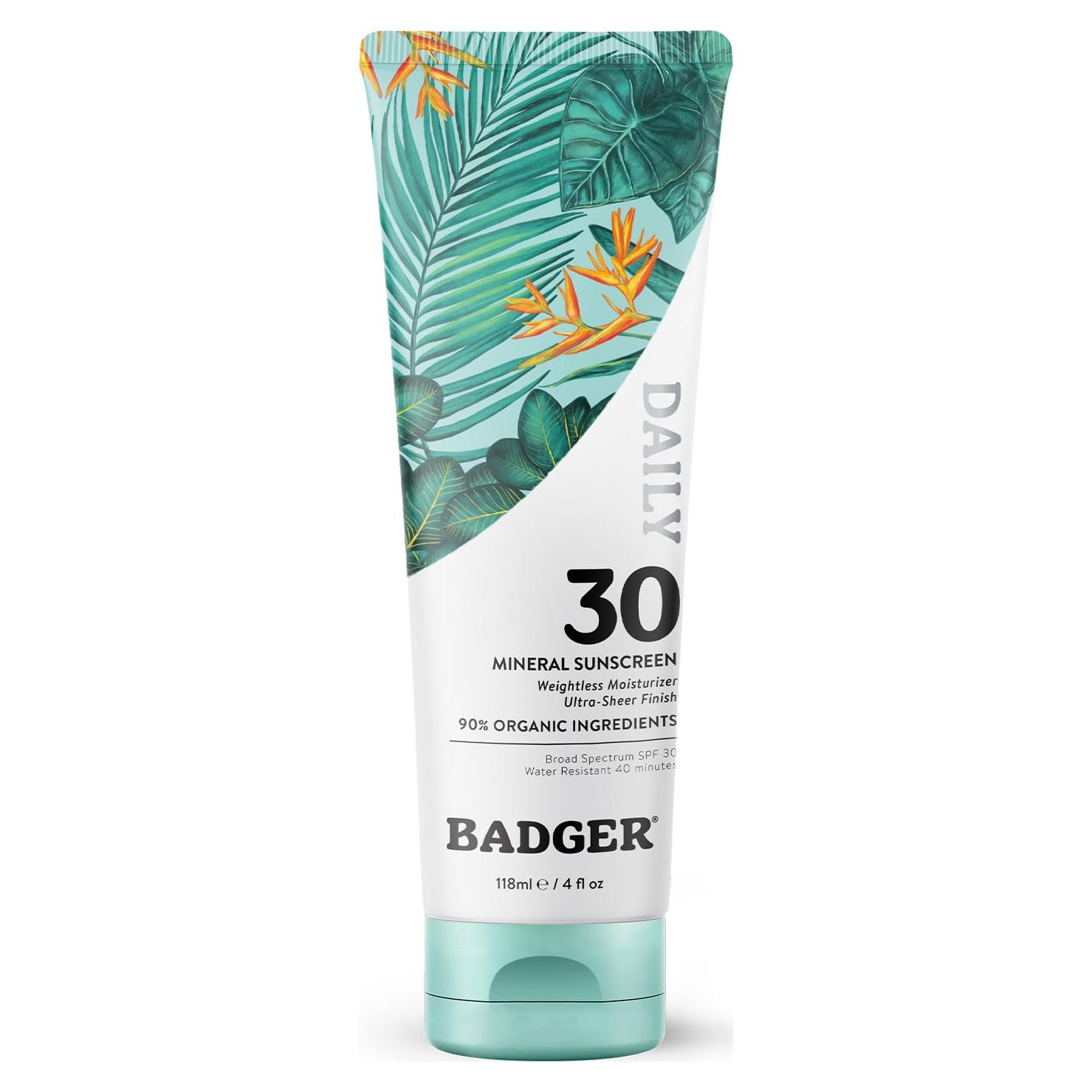 Protector Solar Mineral Badger SPF 30 118 ml Orgánico Vegano