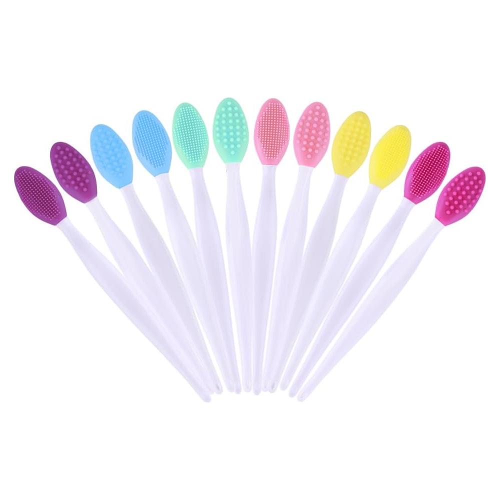 12 Pcs Cepillos Exfoliantes de Silicona para Labios y Nariz