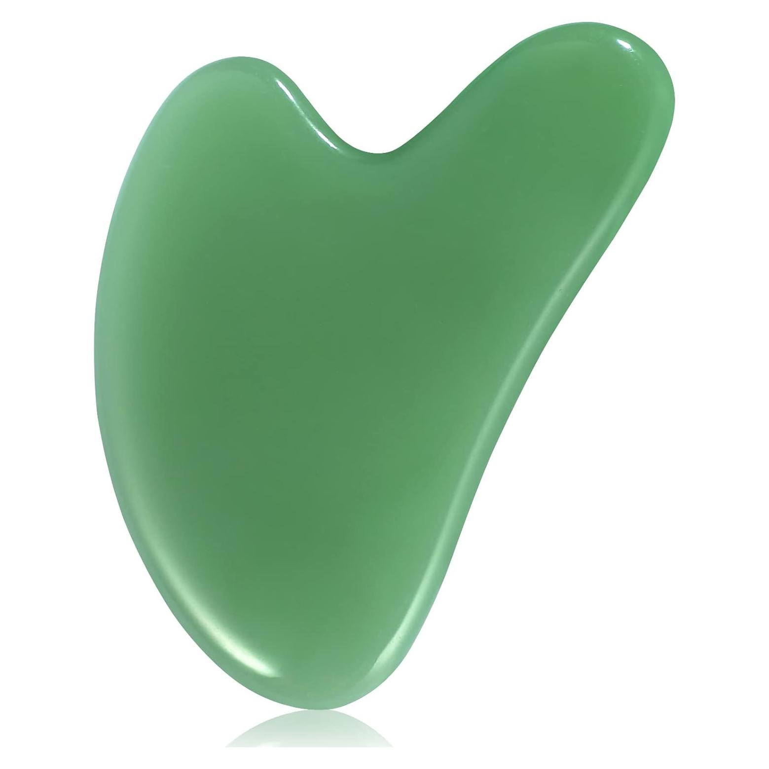 Herramienta Gua Sha de Jade Rosenice para Masaje Facial 7.8cm