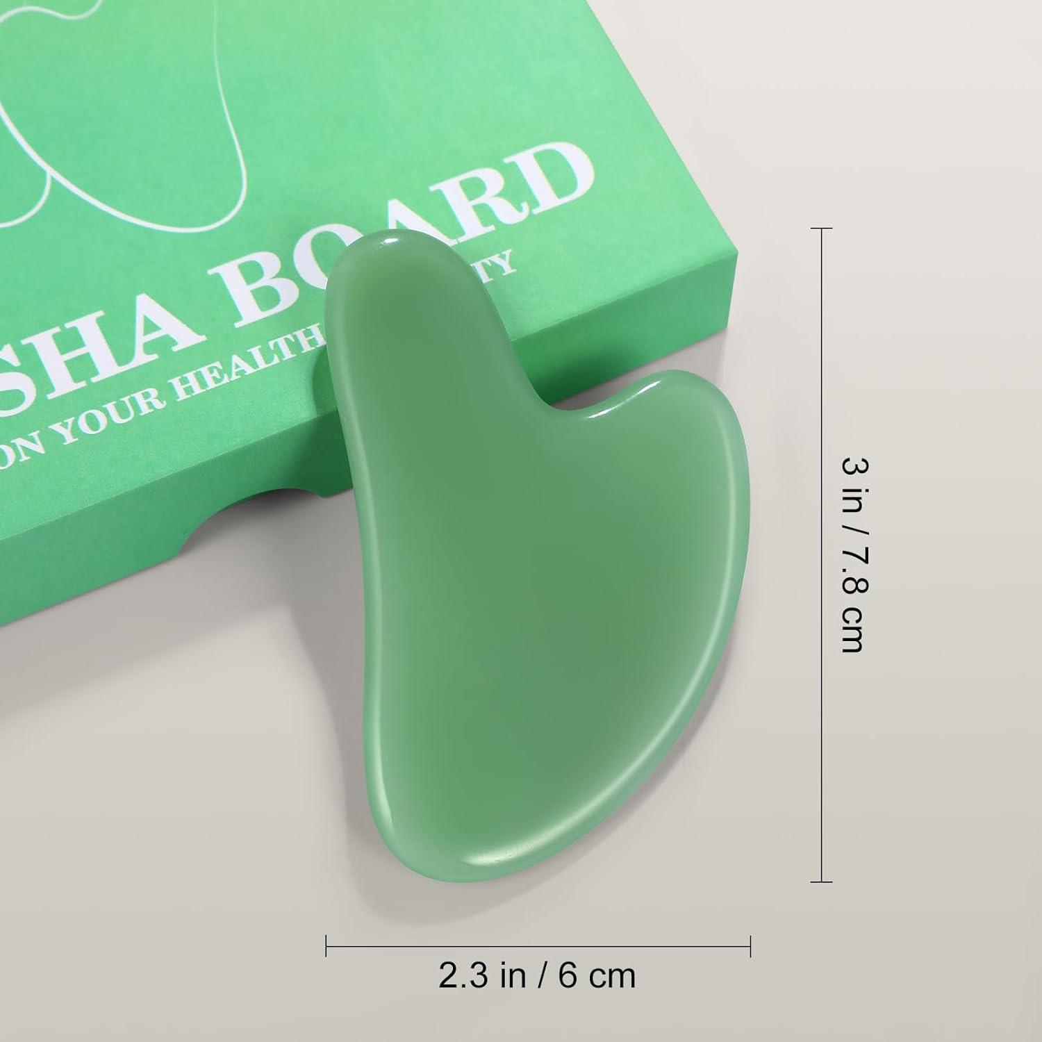 Herramienta Gua Sha de Jade Rosenice para Masaje Facial 7.8cm