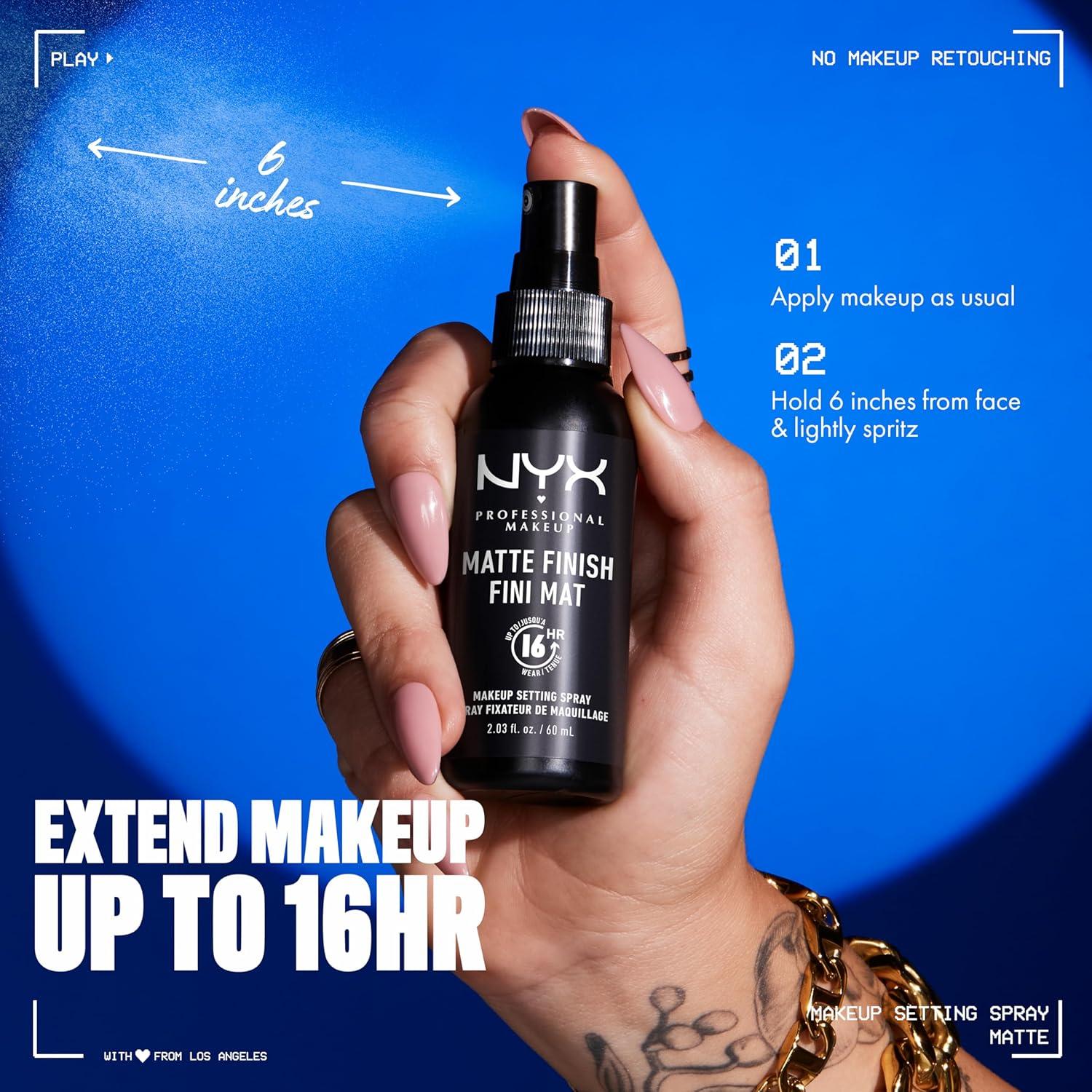 Spray Fijador de Maquillaje NYX 60 ml - Acabado Mate, Larga Duración