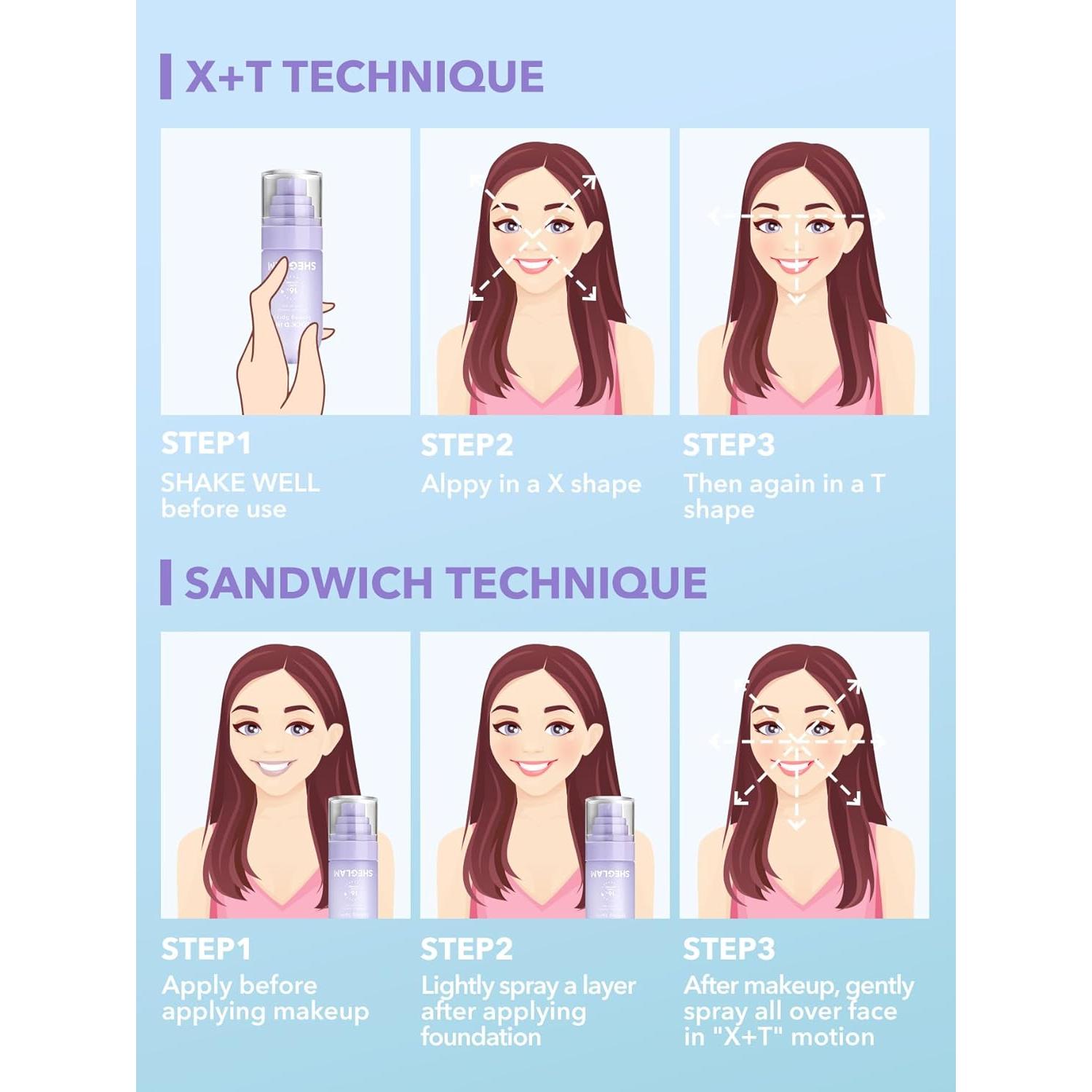 SHEGLAM Spray Fijador de Maquillaje Matificante 99g Púrpura