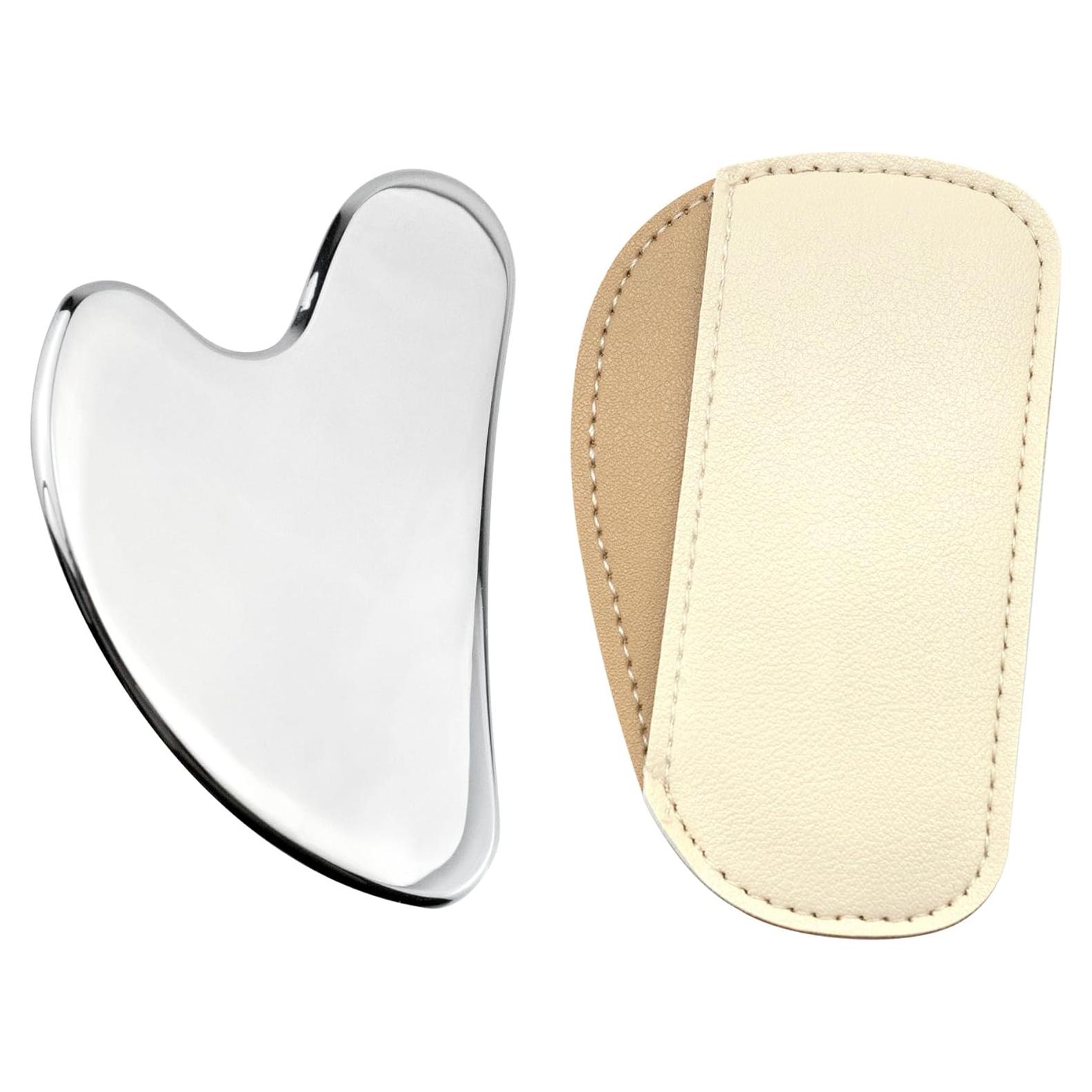 Herramienta Gua Sha Facial Quacc de Acero Inoxidable Plata