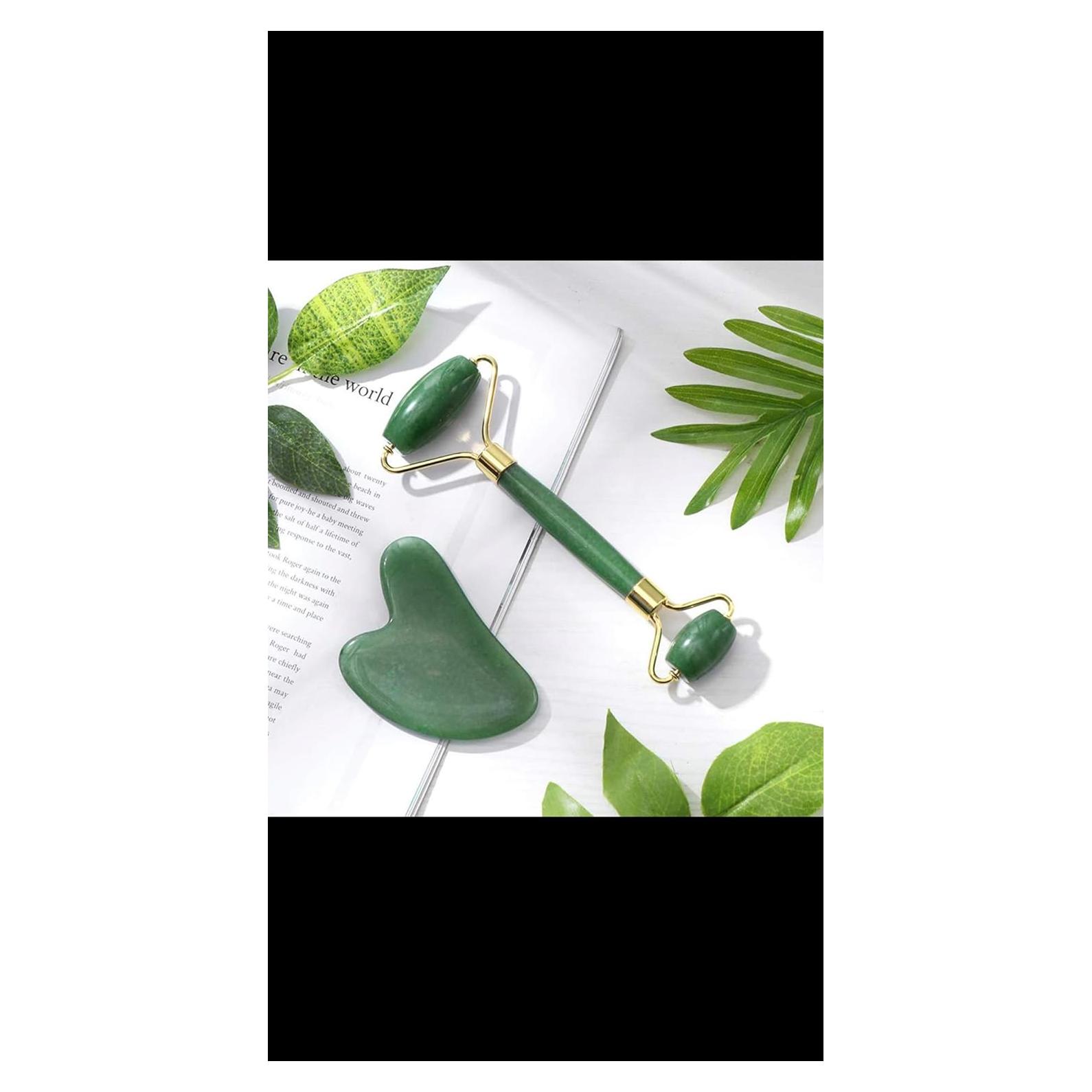 Juego de Rodillo de Jade y Gua Sha Laotang - 2 Piezas
