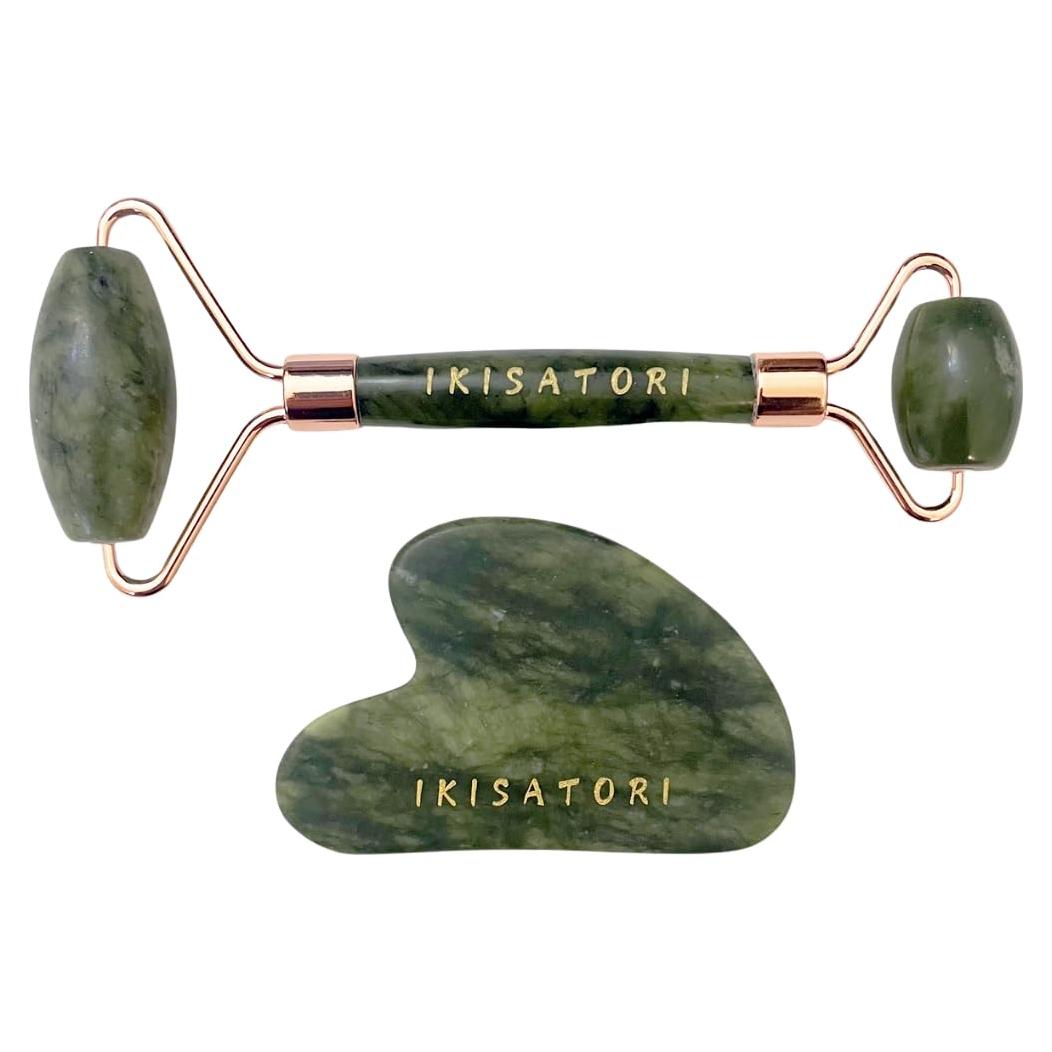 Rodillo Facial y Guasha Jade Verde Ikisatori - Cuidado Piel