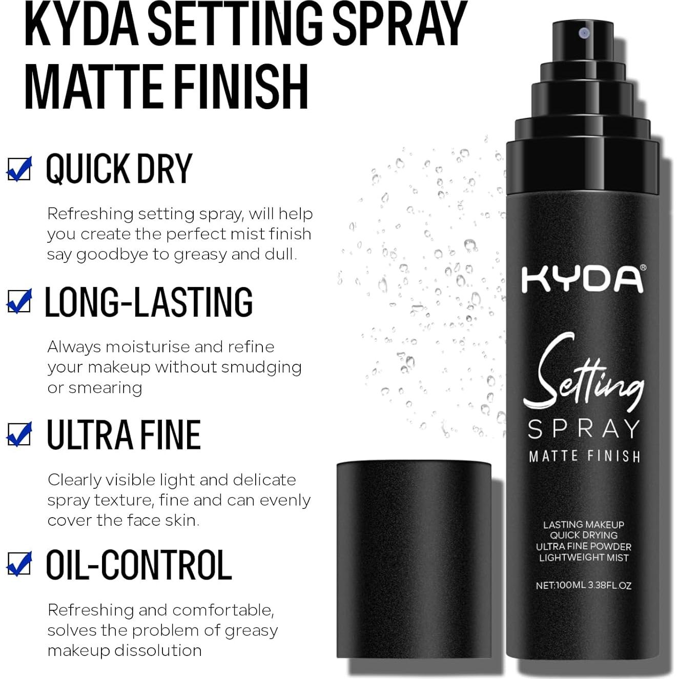 Spray Fijador de Maquillaje KYDA 100 ml - Ultra Fino y Ligero