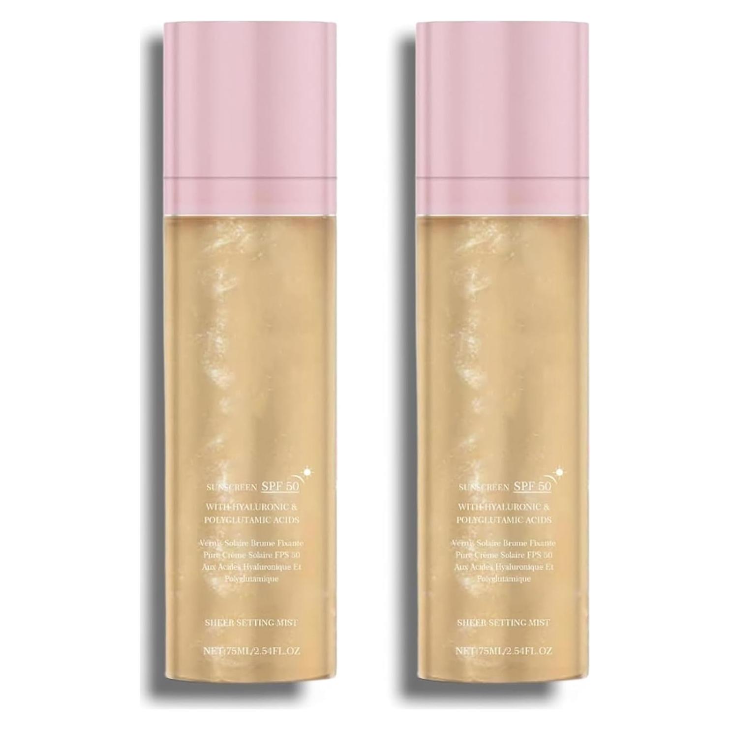 Spray Fijador y Protector Solar Sunglaze SPF 50 2PCS