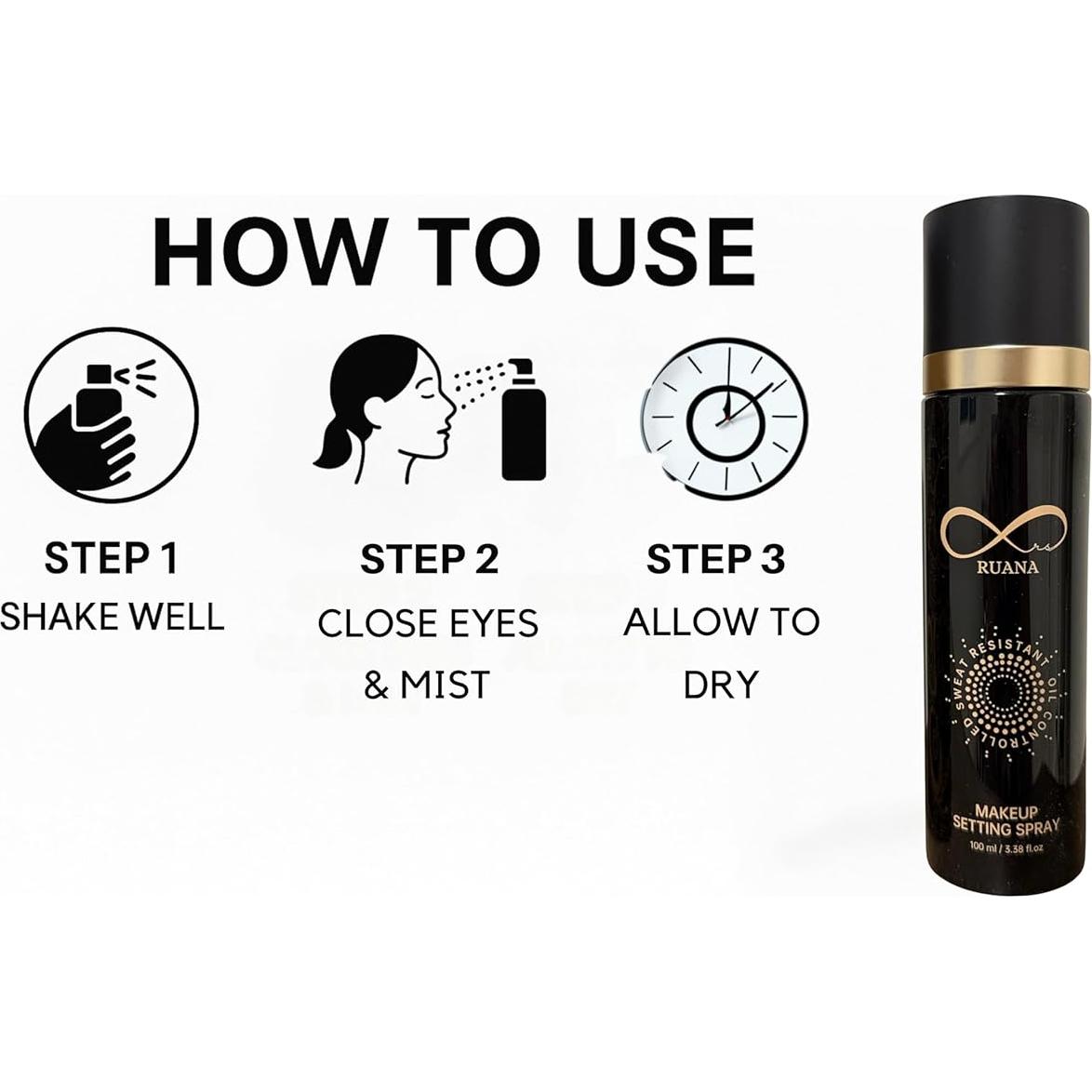 Spray Fijador de Maquillaje Ruana 100 ml - Control de Aceite y Niacinamida