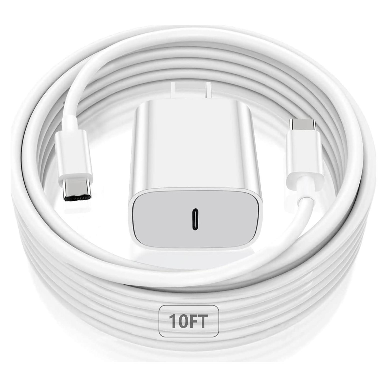 Cargador Rápido USB C 20W Sunsron + Cable 10FT para iPad