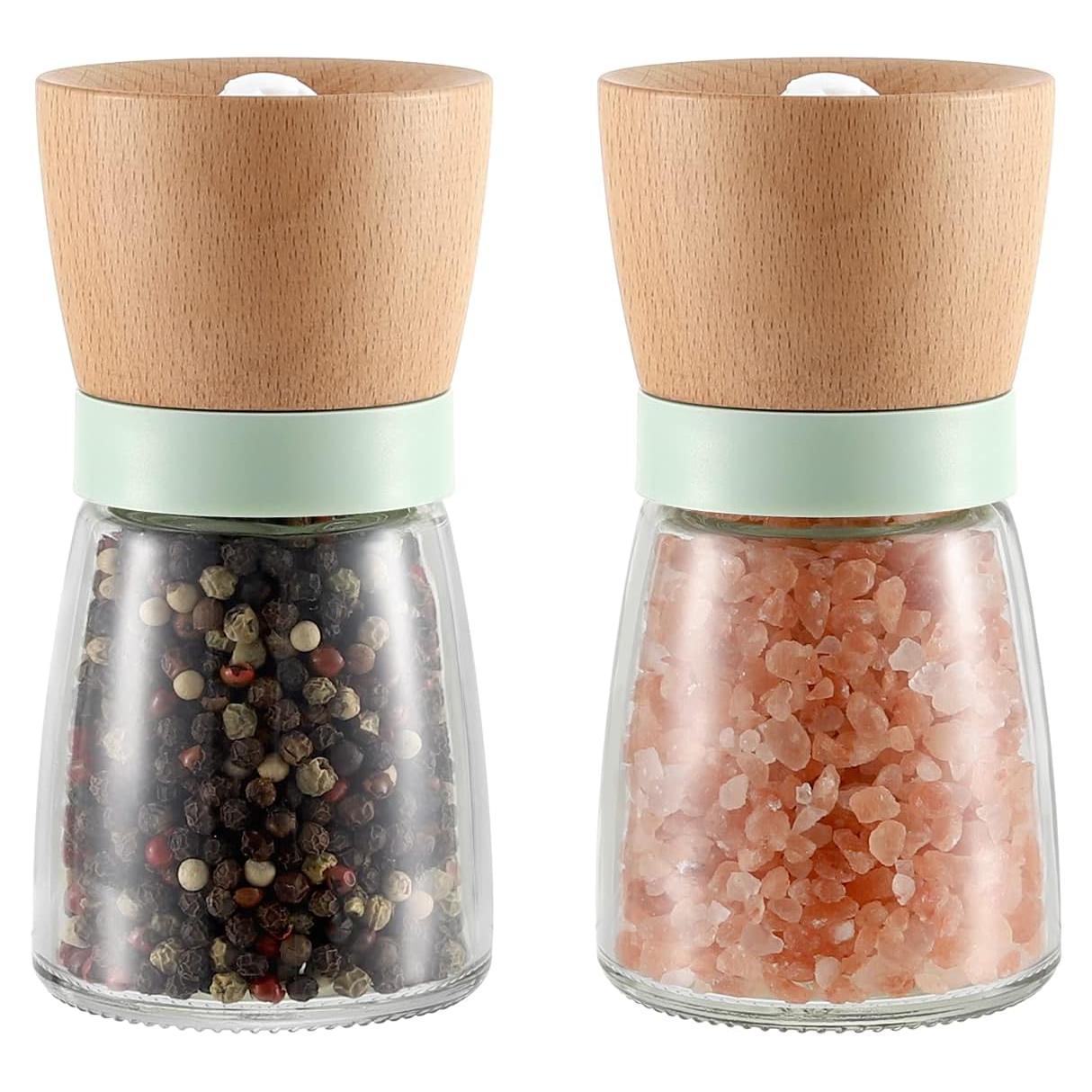 Juego de Molinillos de Sal y Pimienta VEVOK CHEF Verde Madera