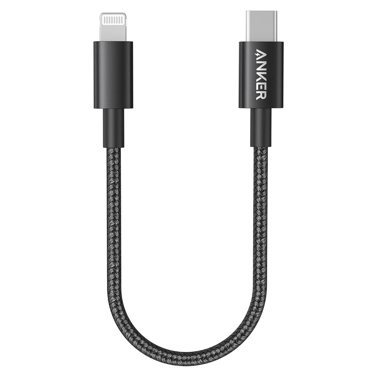Cable USB C a Lightning Anker A8625 30 cm Nylon MFi Negro