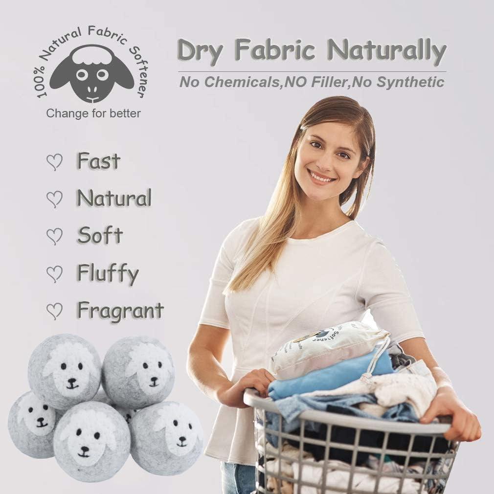 Bolas de Secado de Lana Orgánica Budieggs 6-Pack 100% Natural