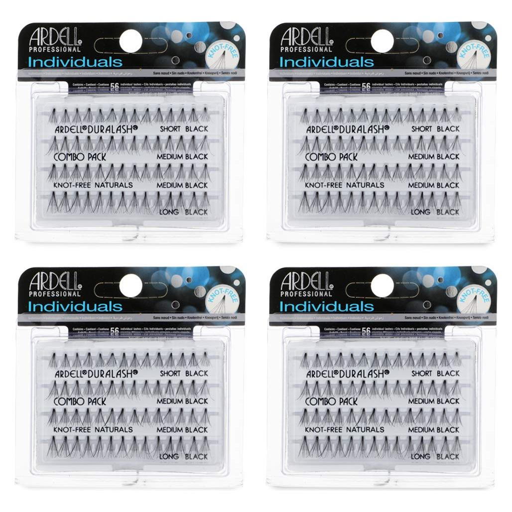 Pestañas Postizas Individuales Ardell Combo Negro - 4 Paquetes