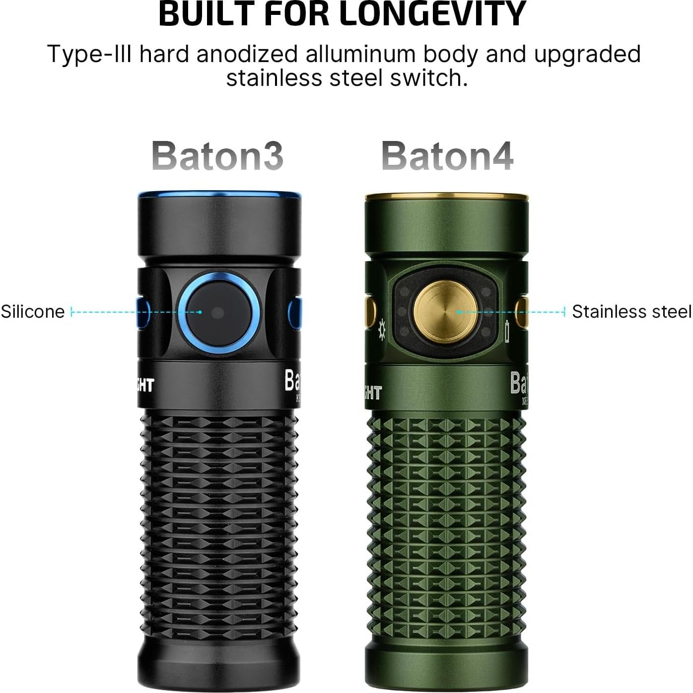 OLIGHT Baton4 Linterna EDC 1300 Lúmenes Verde IPX8