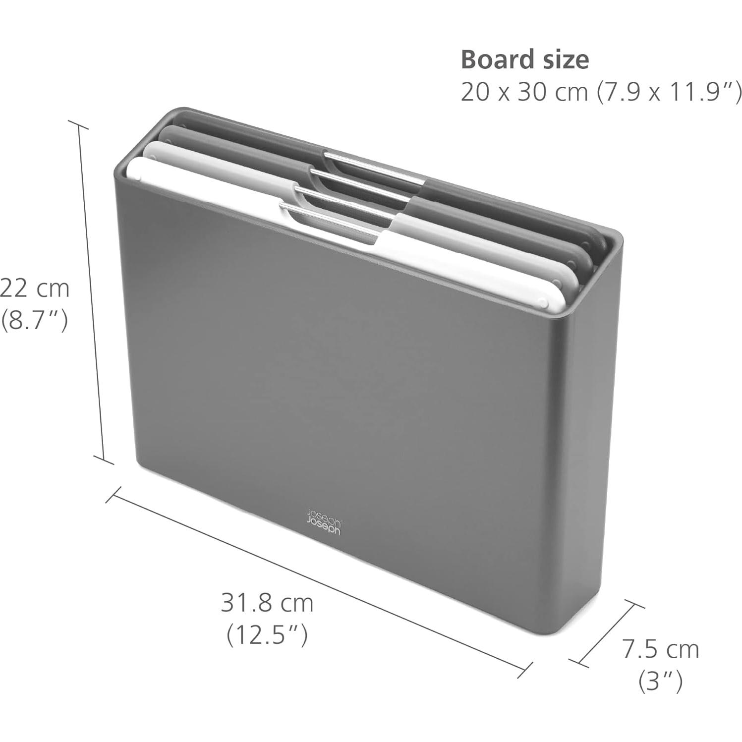 Conjunto de 4 Tablas de Cortar Joseph Joseph con Estuche Grafito