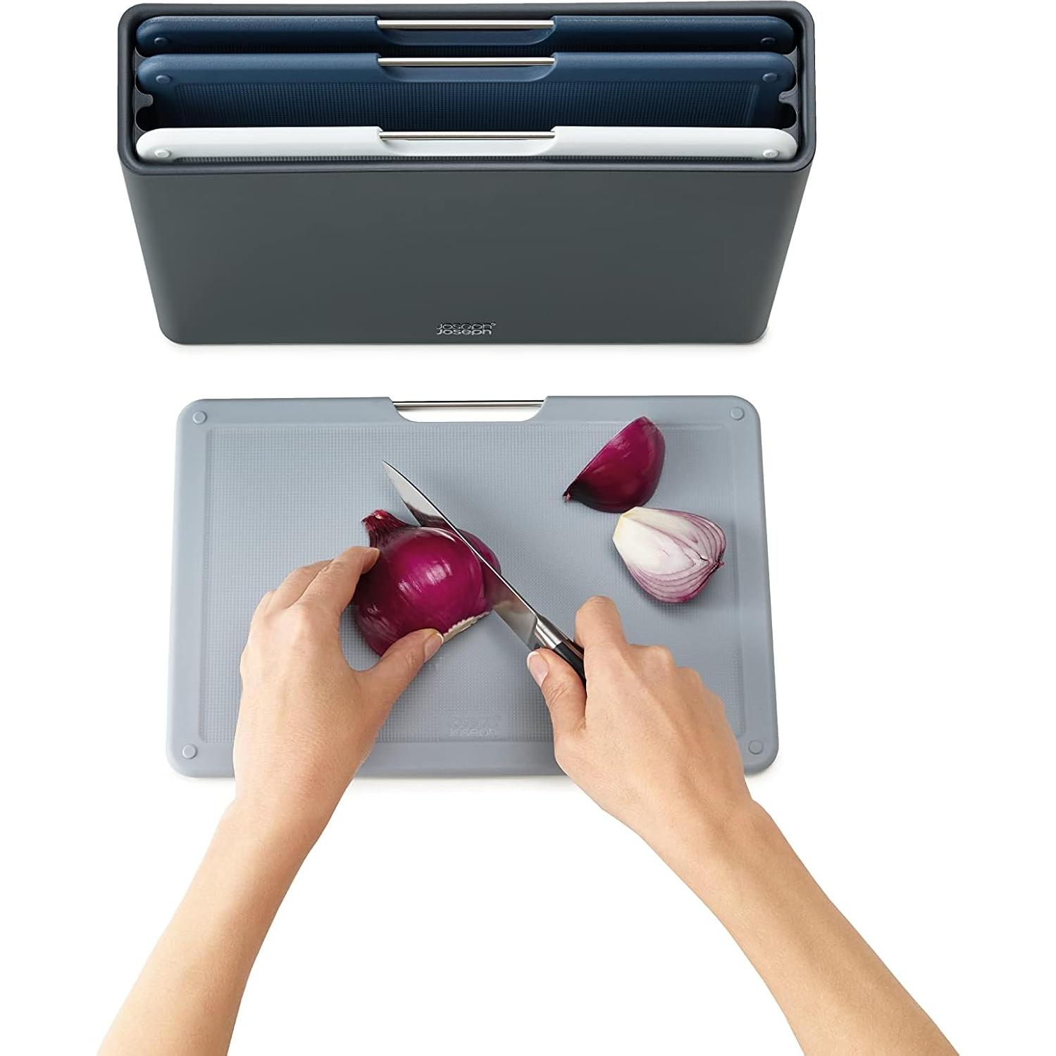 Conjunto de 4 Tablas de Cortar Joseph Joseph con Estuche Grafito