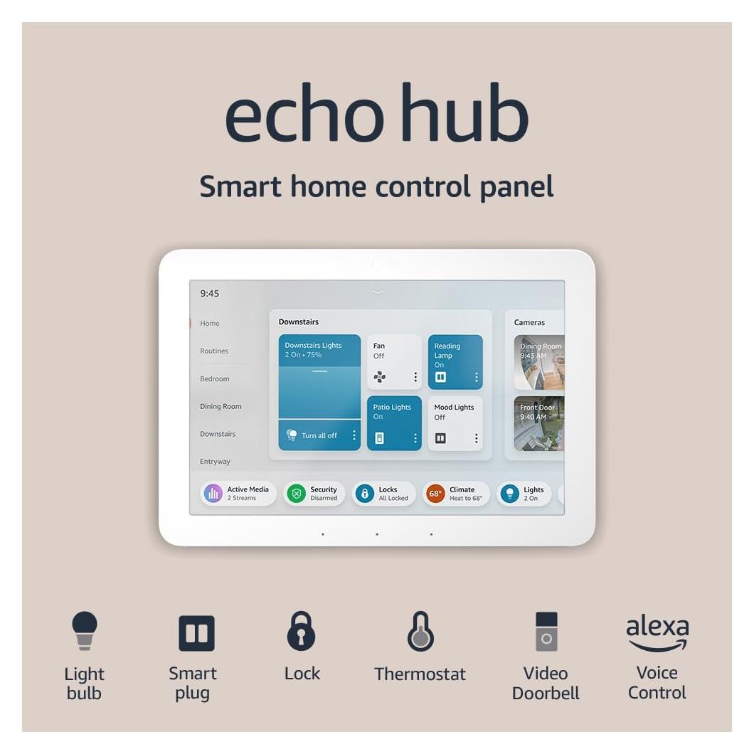 Amazon Echo Hub | 8” smart home control panel with Alexa | Compatible with thousands of devices