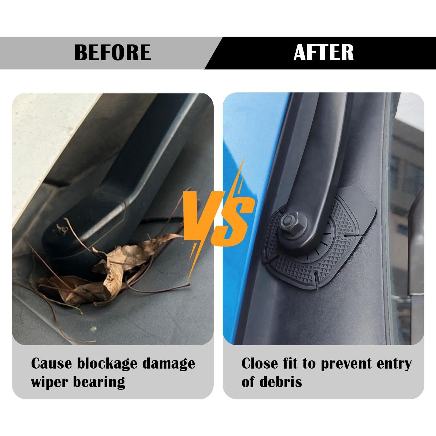 Cubierta de Polvo para Limpiaparabrisas Carleef 2PCS Negra