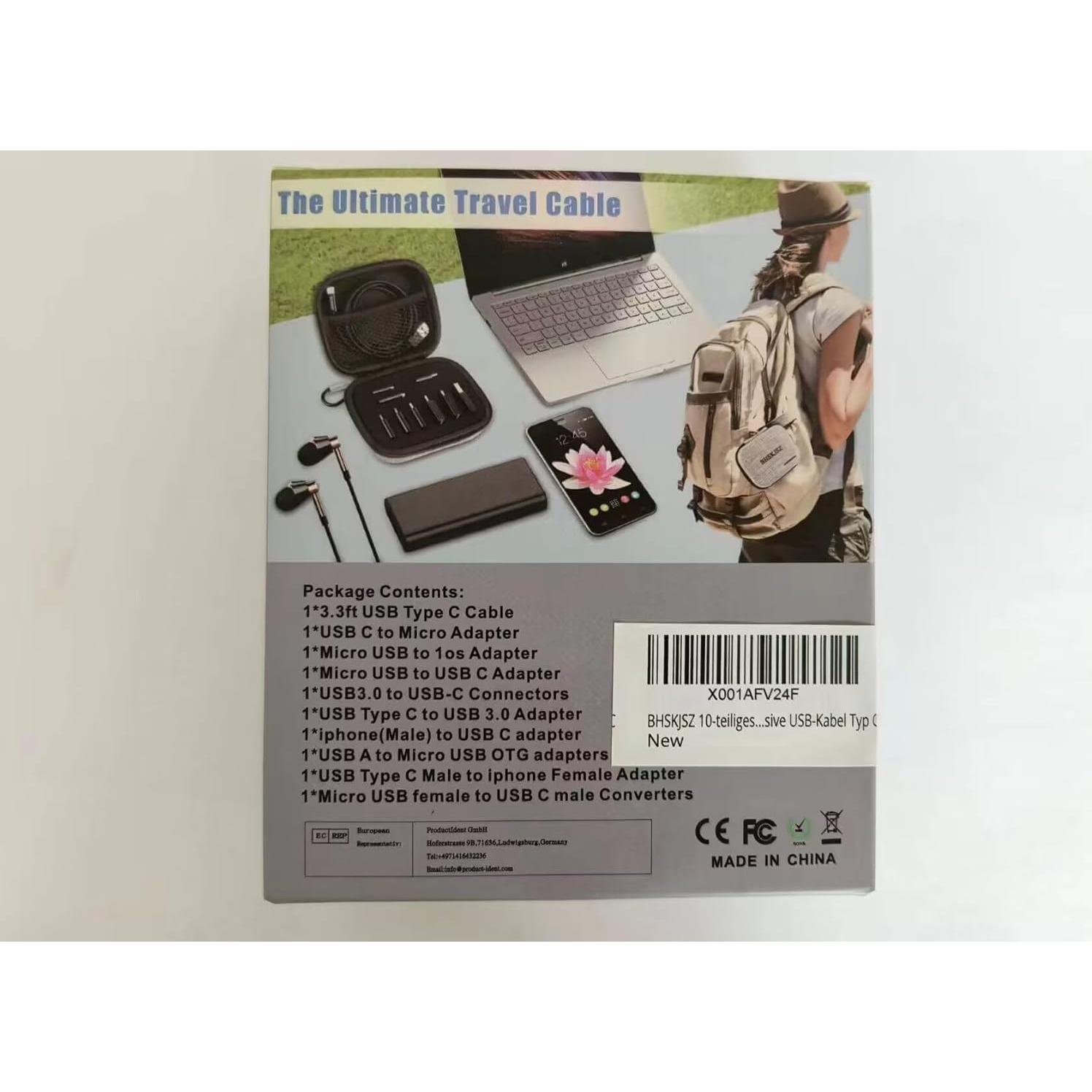 Kit de Adaptadores USB Tipo C BHSKJSZ 10 Piezas con Estuche