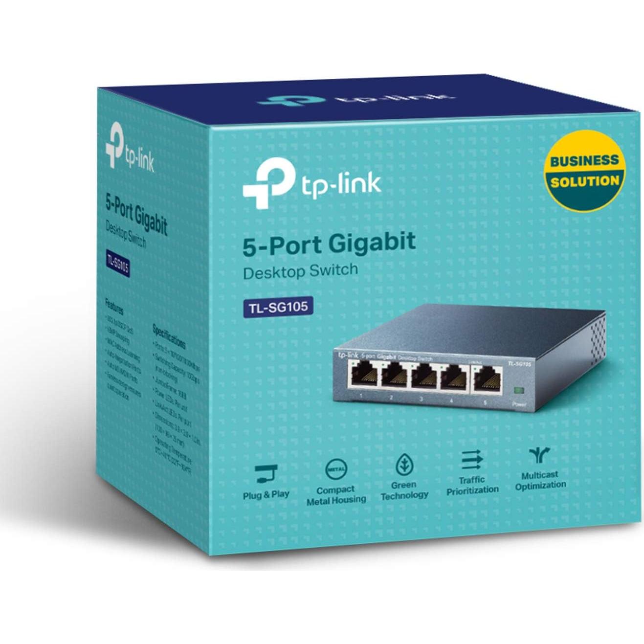 Interruptor Ethernet TP-Link TL-SG105 5 Puertos Gigabit
