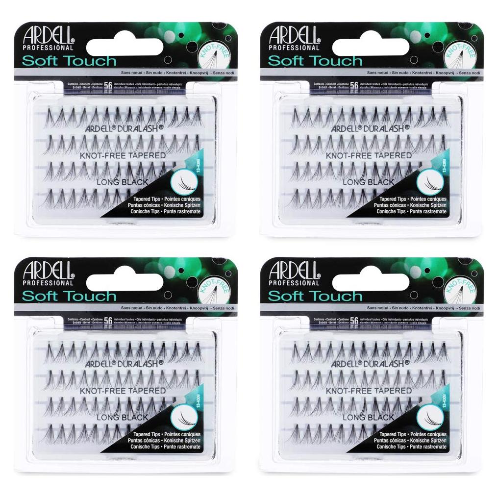 Pestañas Individuales Ardell Toque Suave Largo Negro - 56 Grupos