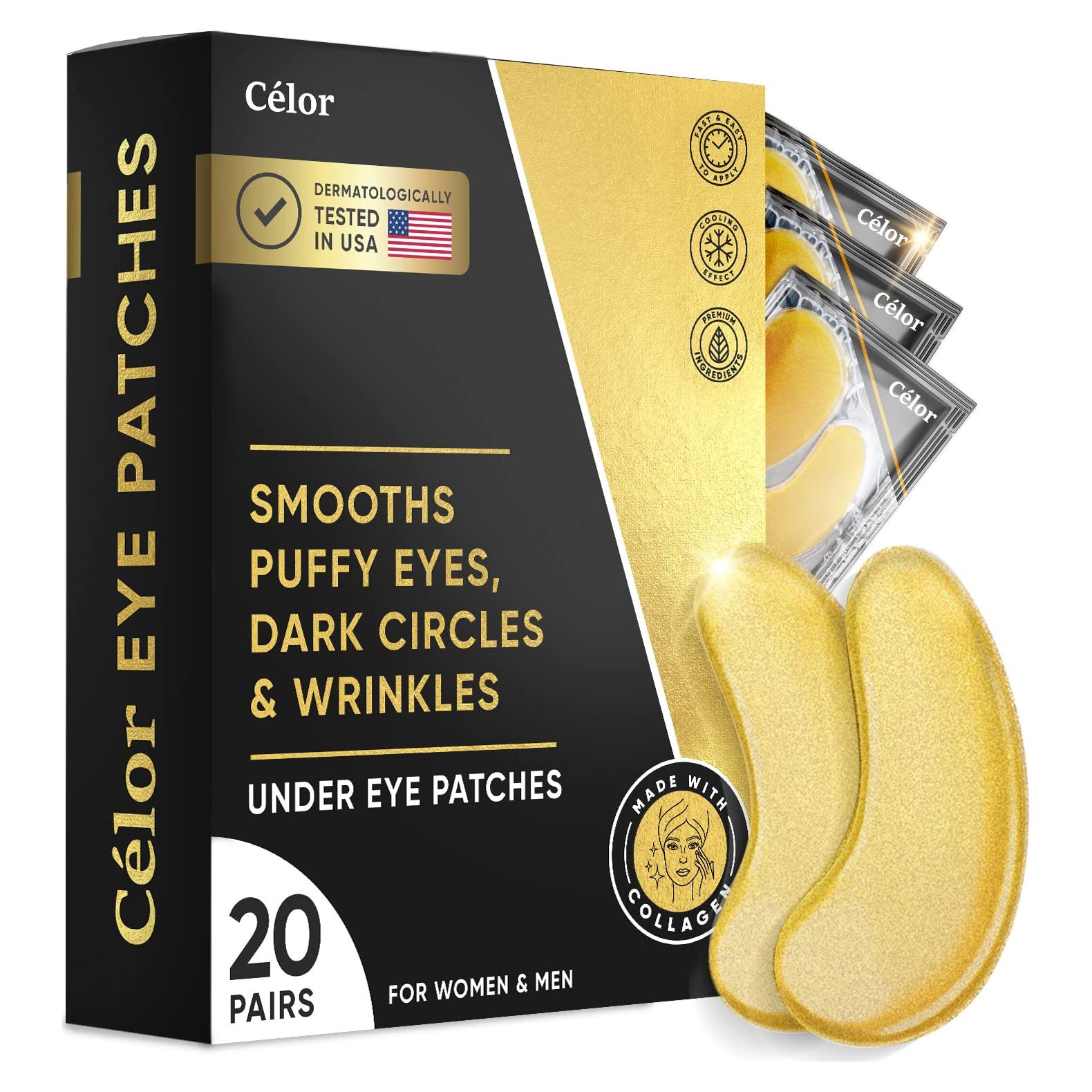 Parches para Ojos Célor - 20 Pares Hidratantes Oro