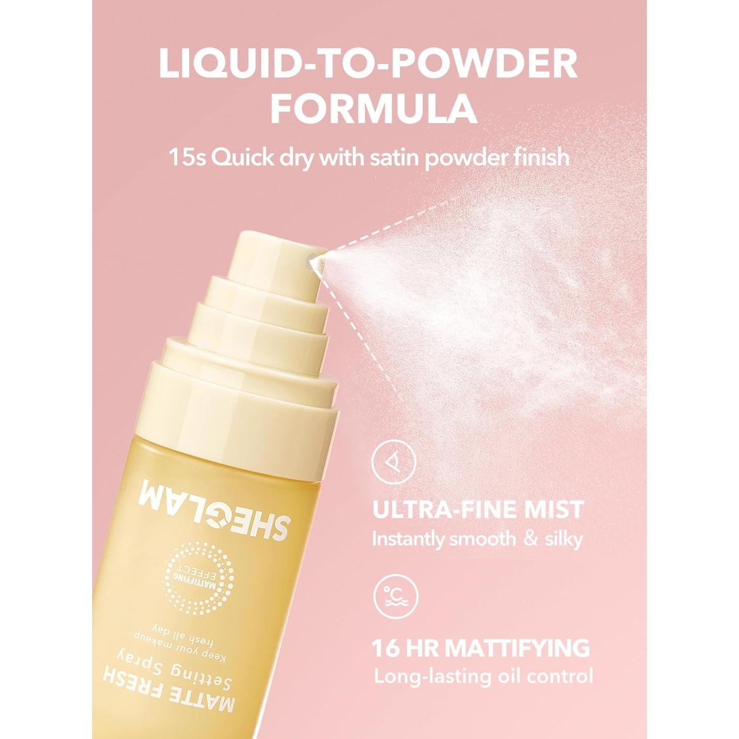 Spray Fijador Mate SHEGLAM 99.86g Larga Duración Control Aceite