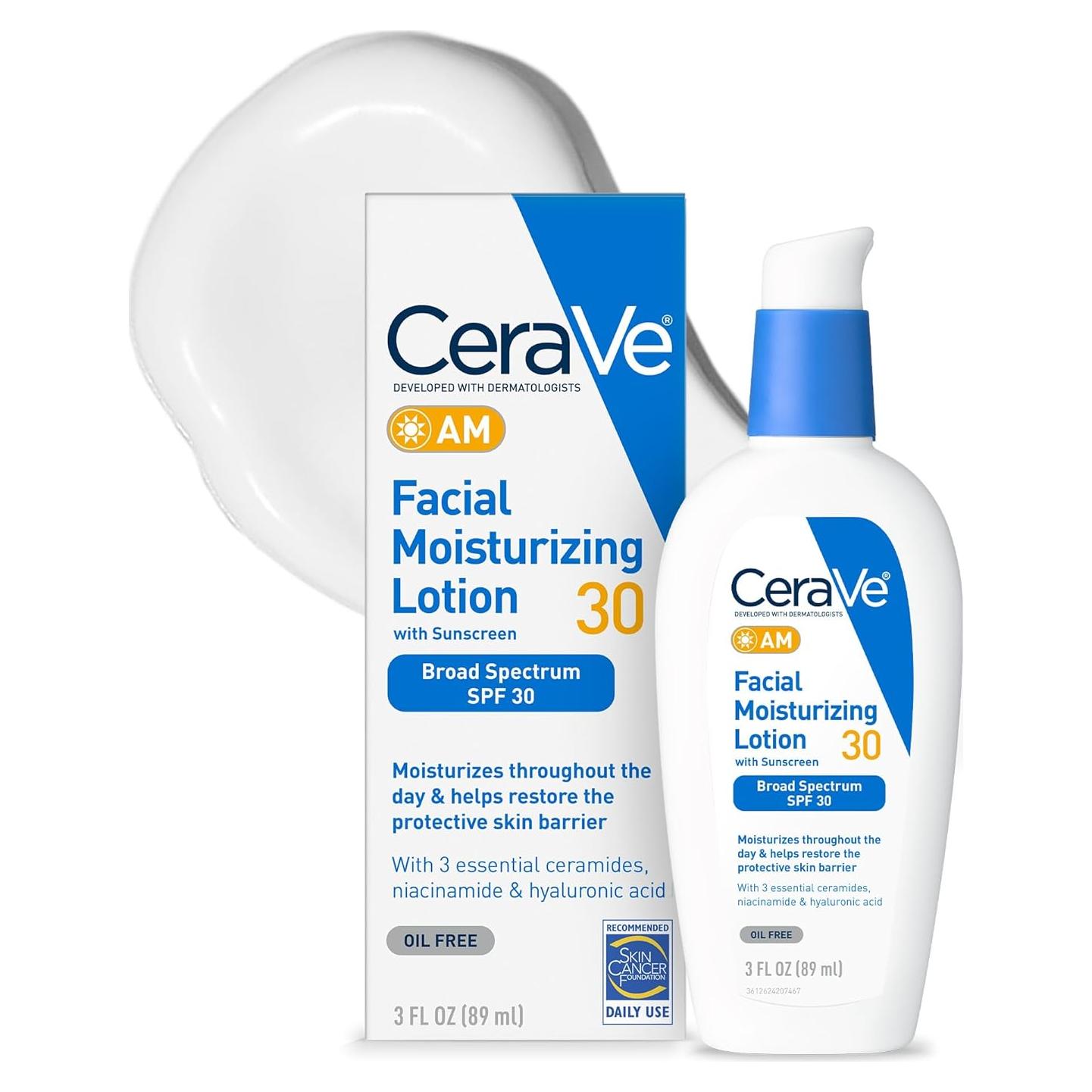 CeraVe Loción Hidratante Facial AM SPF 30 85g - No Comedogénico