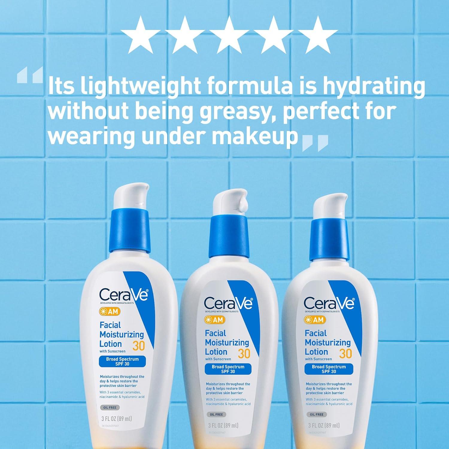 CeraVe Loción Hidratante Facial AM SPF 30 85g - No Comedogénico