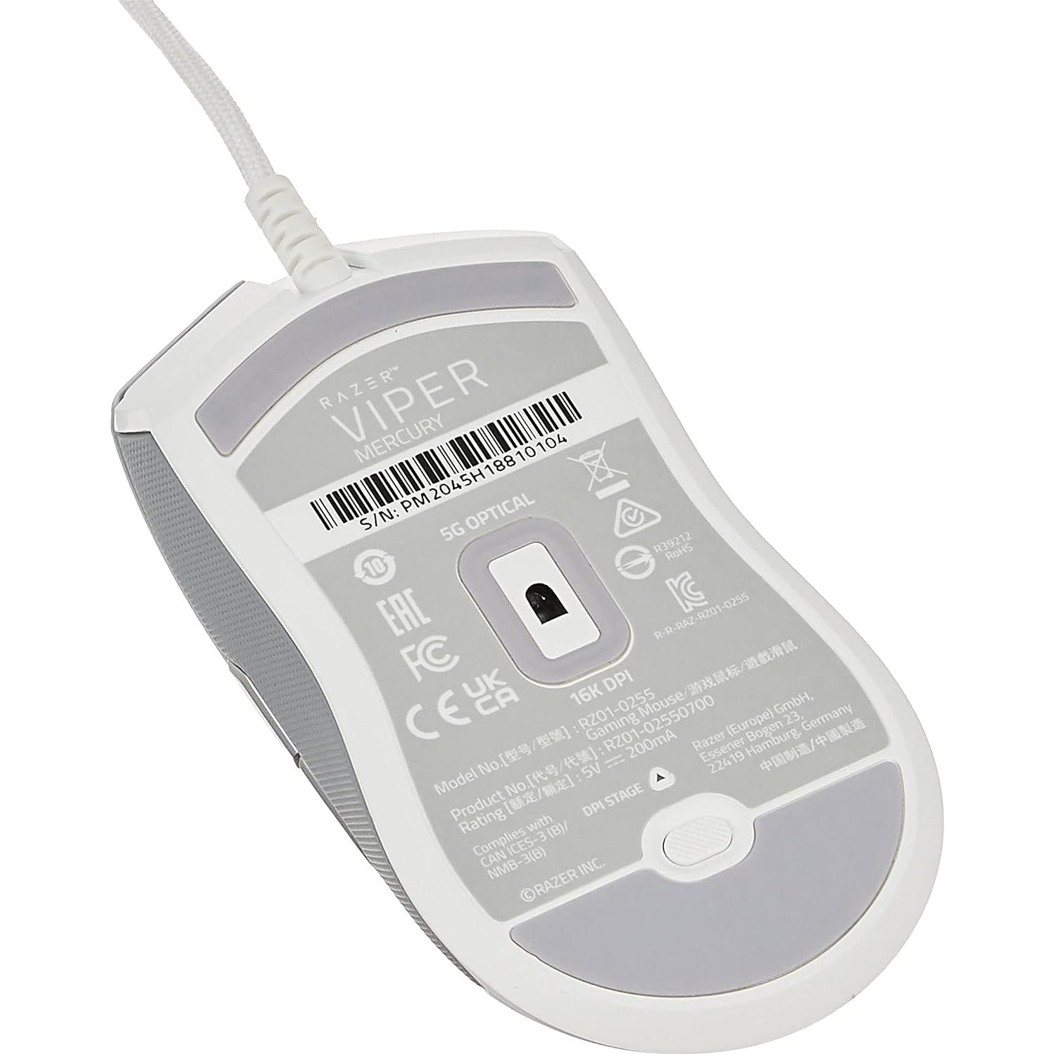 Razer Viper Mini Ratón Gaming Ambidextro 71g Blanco Mercurio