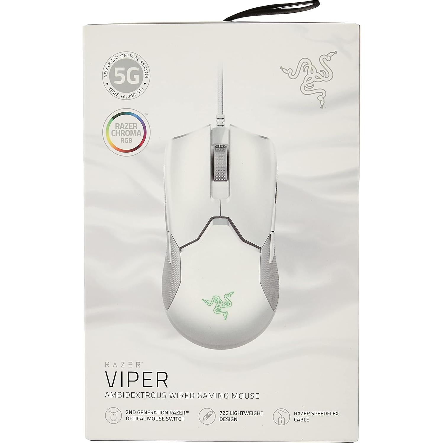 Razer Viper Mini Ratón Gaming Ambidextro 71g Blanco Mercurio