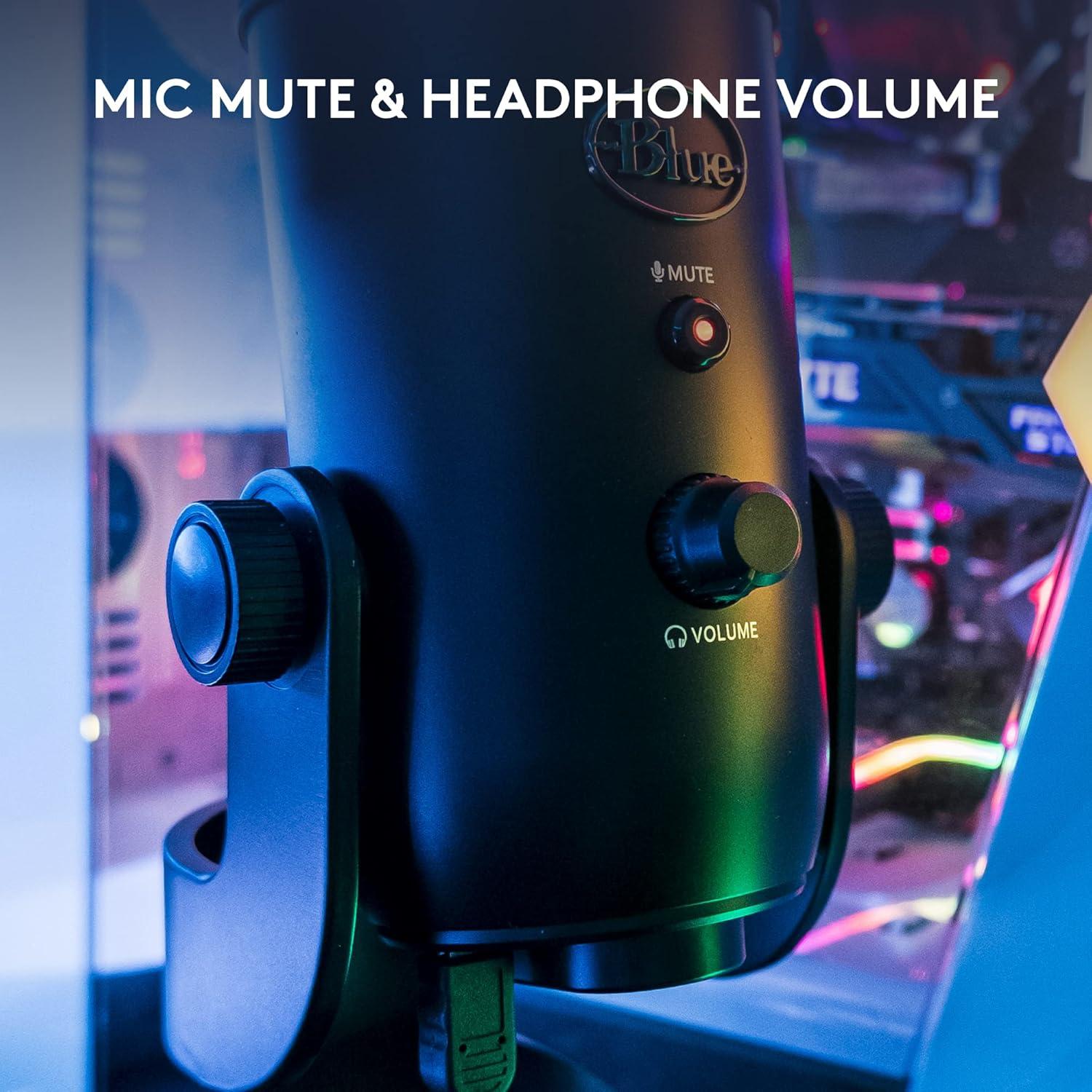 Micrófono USB Logitech Blue Yeti para PC y Streaming - Blackout