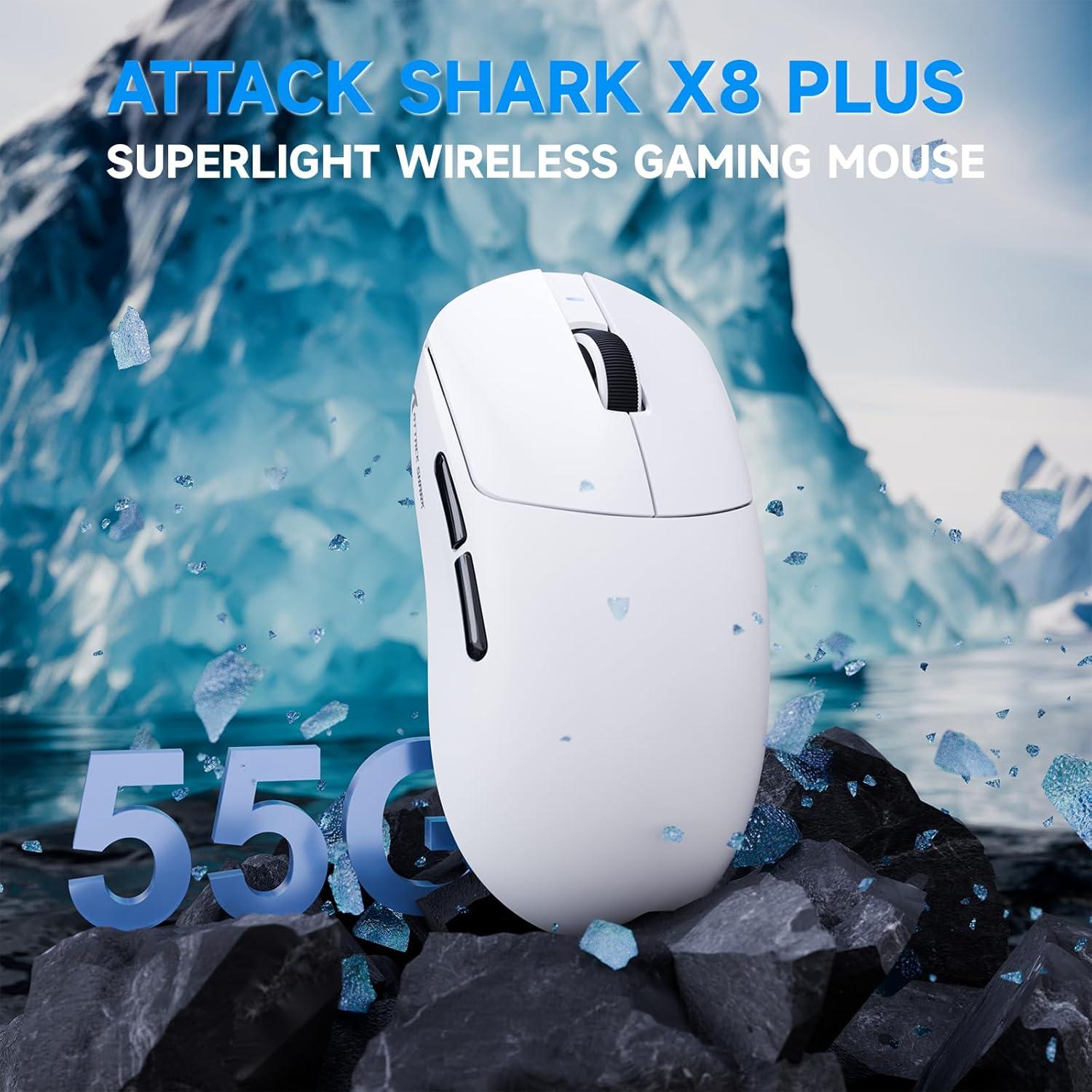 Ratón Gaming Inalámbrico ATTACK SHARK X8Plus 55g 40K DPI