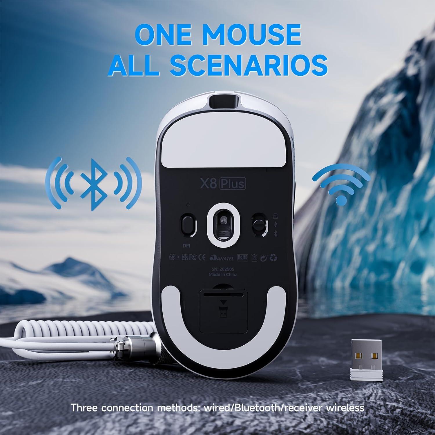 Ratón Gaming Inalámbrico ATTACK SHARK X8Plus 55g 40K DPI