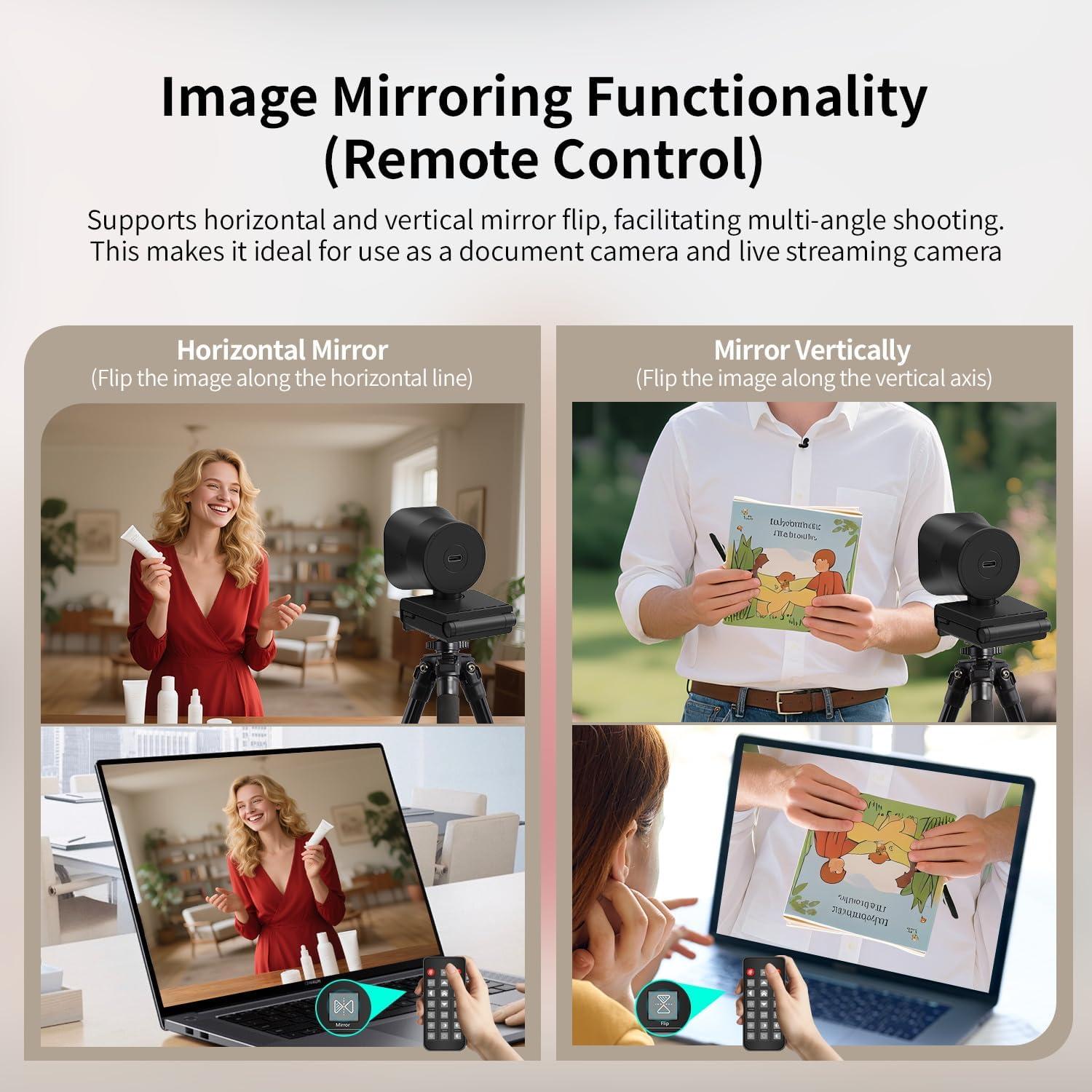 Webcam 4K TOALLIN SC106L con Luz Anular y Control Remoto