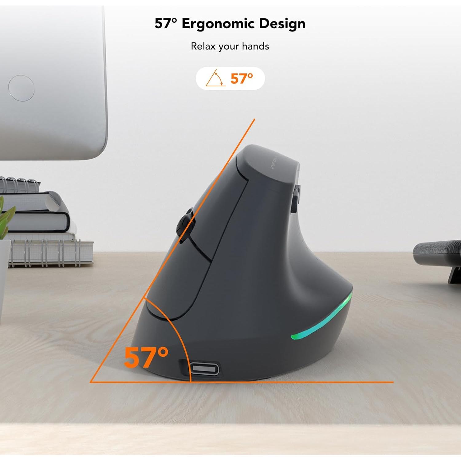 Ratón Ergonómico Inalámbrico KYSONA Vertical Bluetooth 4000 DPI