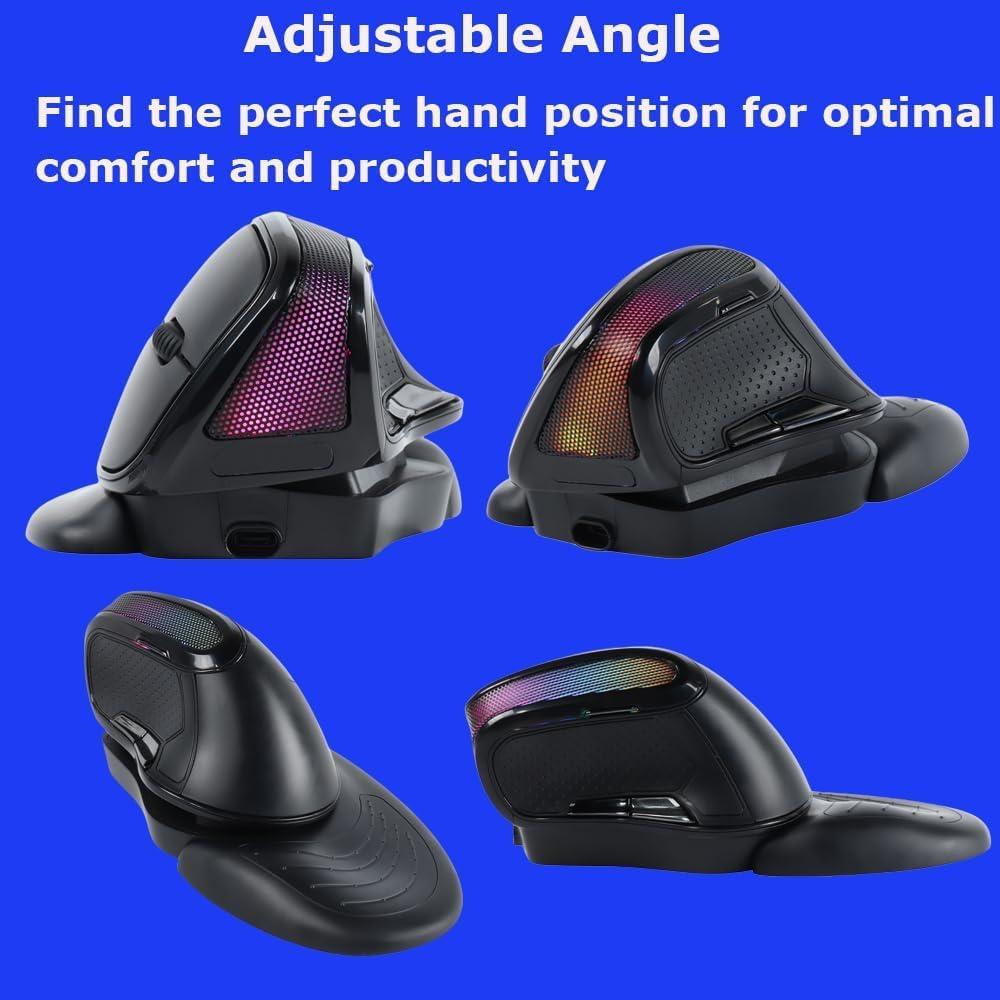 Ratón Inalámbrico Ergonómico Ajustable 3600 DPI USB/Bluetooth