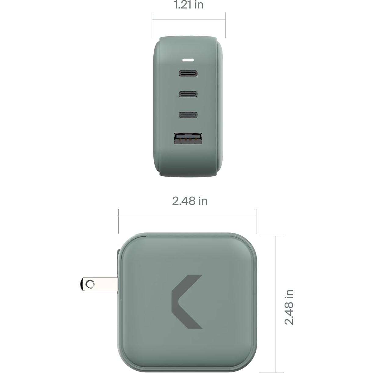 Cargador Rápido Clemm Core 100W GaN 4 Puertos USB-C y USB-A