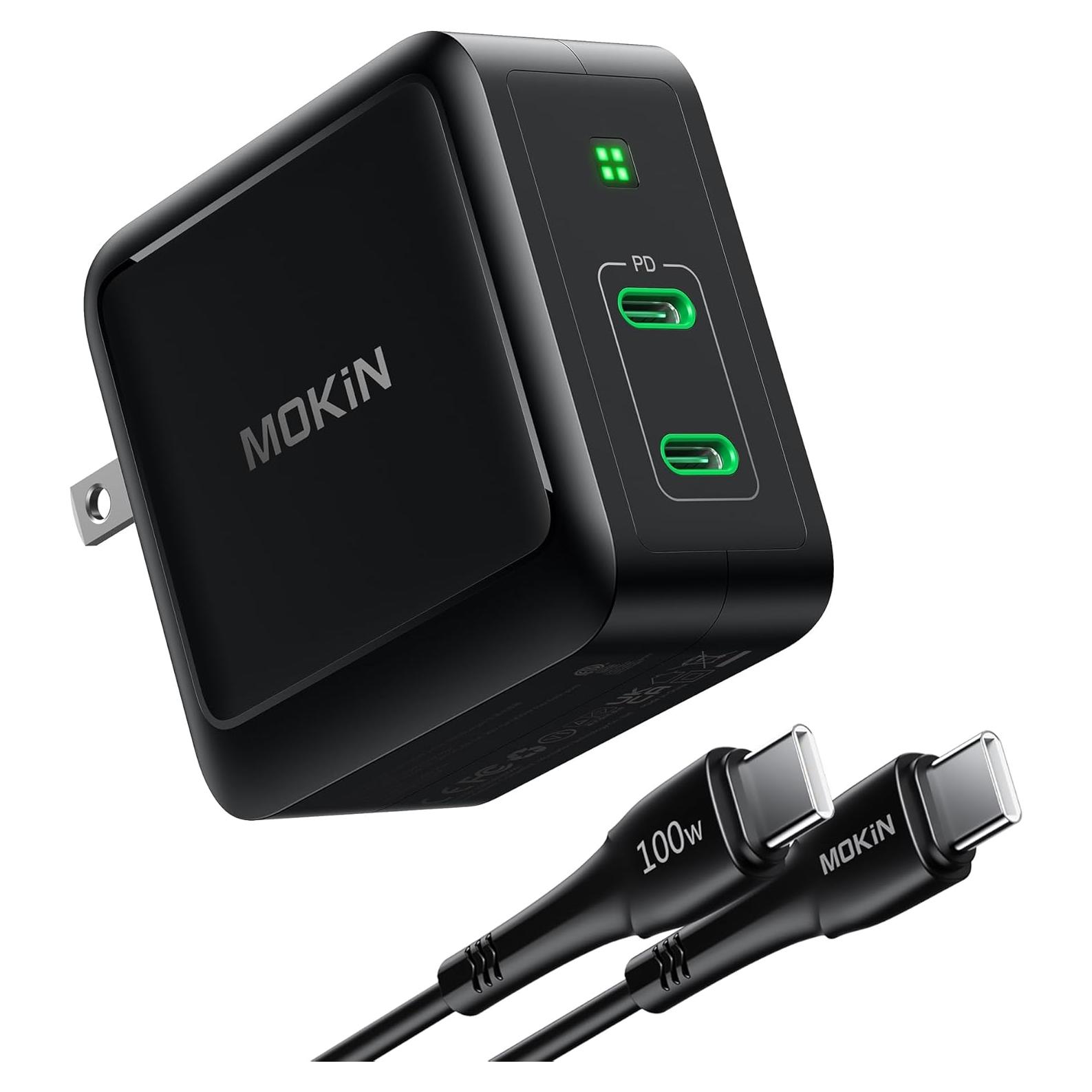 Cargador USB C 100W GaN+ Doble Puerto Plegable Compacto