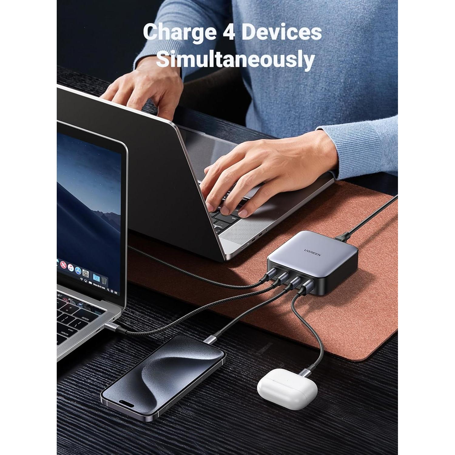 Estación de Carga UGREEN Nexode 100W 4 Puertos USB C