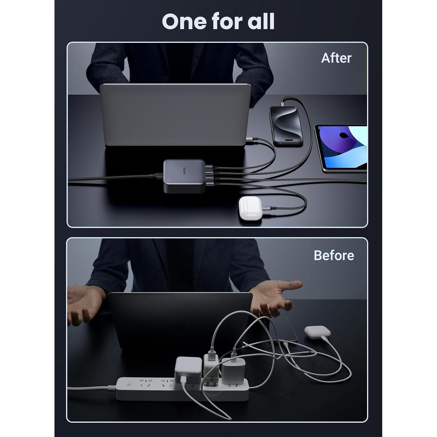 Estación de Carga UGREEN Nexode 100W 4 Puertos USB C