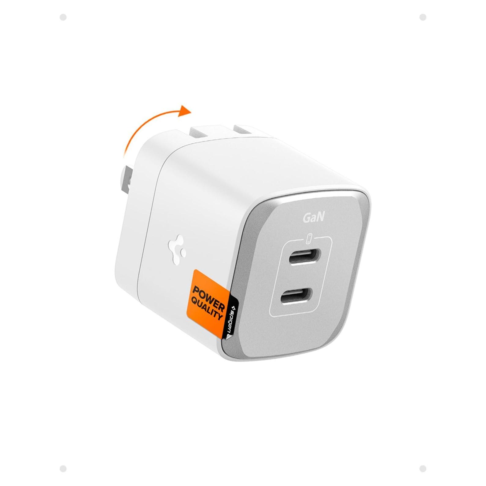 Cargador de Pared USB-C Spigen GaN 352 35W 2 Puertos Blanco