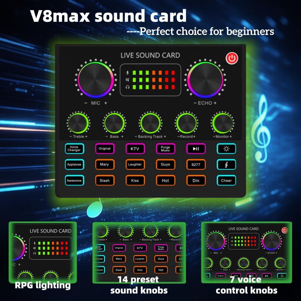 Paquete de Podcast para 2 Personas sktome V8MAX - Micrófonos y Mezclador