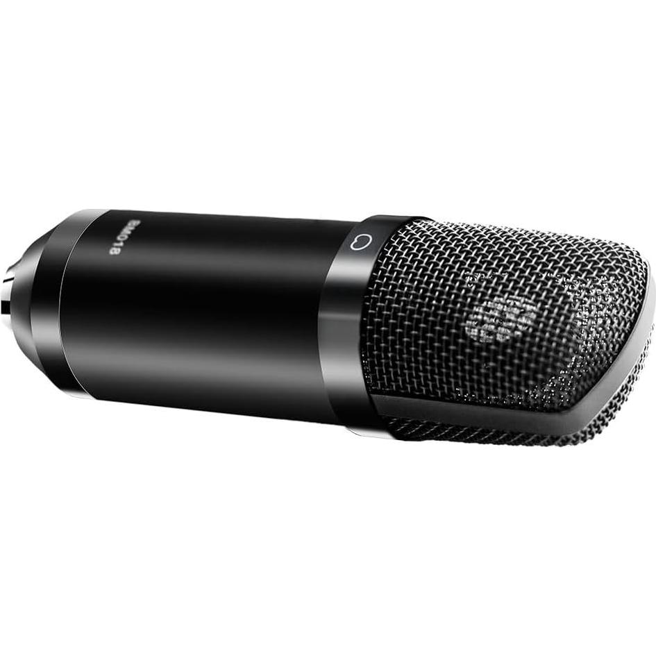 XLR Condenser Microphone Recording Microphone for PC Computer Home Studio Cardioid Podcast Mic Kit for Streaming, ASMR, YouTube, Voice-Over, Gaming, Vocal (Black)